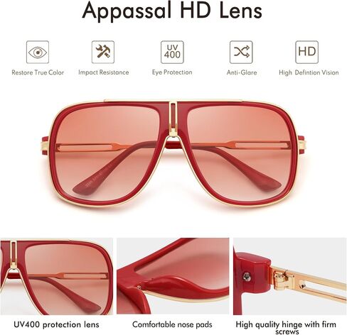 Retro Aviator Sunglasses for Women Men Oversized 70s 90s Square Womens Mens Sunnies AP3683 in Kuwait