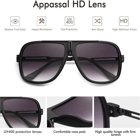 Retro Aviator Sunglasses for Women Men Oversized 70s 90s Square Womens Mens Sunnies AP3683 in Kuwait