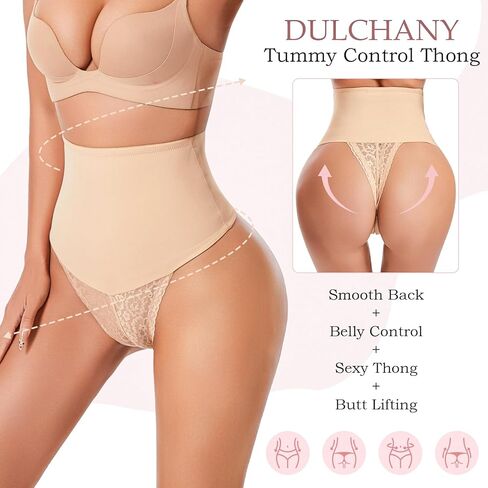 Dulchany Tummy Control Thong Shapewear for Women Seamless Panties Body Shaper Girdle Panty Lace Shaping Underwear in Kuwait