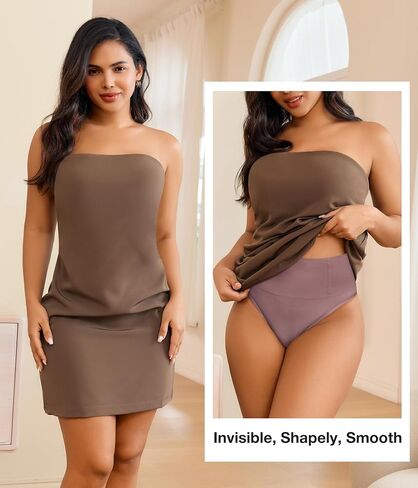 Eleady Thong Shapewear Tummy Control - 2 Piece Mid-Waist Compression Underwear Women Seamless Butt Lifting Panties in Saudi Arabia