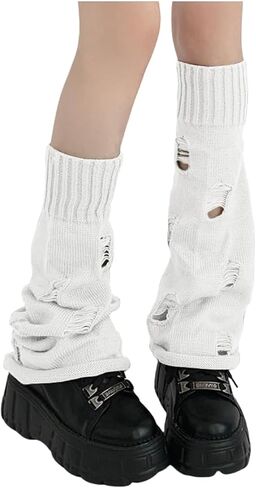 Grunge Leg Warmers Fairy Accessories Ripped Socks Crochet Y2k Leg Sleeve Clothes Aesthetic in Saudi Arabia
