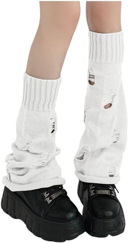 Grunge Leg Warmers Fairy Accessories Ripped Socks Crochet Y2k Leg Sleeve Clothes Aesthetic in Saudi Arabia