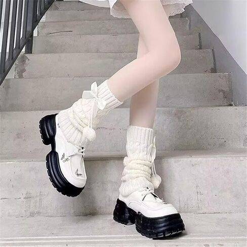 Leg Warmers for Women Y2k Harajuku Ribbed Knitted Long Socks for Girls Lolita Kawaii Boot Socks Gyaru Accessories in Saudi Arabia