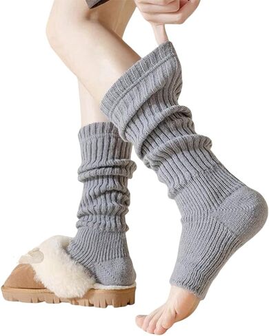 Leg Warmers for Women Y2k Harajuku Ribbed Knitted Long Socks for Girls Lolita Kawaii Boot Socks Gyaru Accessories in Saudi Arabia