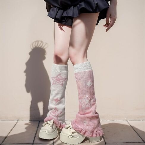 HeiBai Xiong Y2K Harajuku Leg Warmers for Women Goth Cute Japanese Punk Rave Emo in Kuwait
