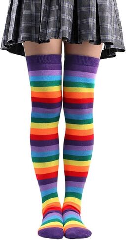 Knee High Socks Women Crazy Socks Striped in Kuwait