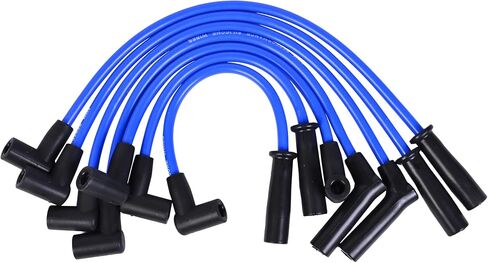 RLP Silicone Silic Slug Wires مجموعة Blue 8.0mm متوافقة مع Jeep 91-99 Cherokee 91-92 Comanche 93-98 Grand Cherokee 91-99 Wrangler L6 4.0L استبدال 56041856AA-حزمة 7 in Kuwait