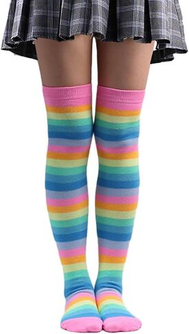Knee High Socks Women Crazy Socks Striped in Kuwait