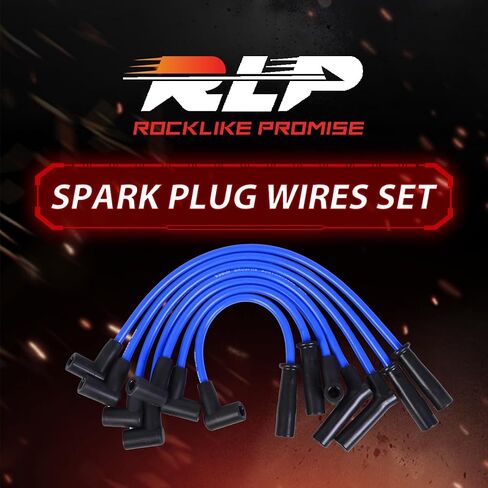 RLP Silicone Silic Slug Wires مجموعة Blue 8.0mm متوافقة مع Jeep 91-99 Cherokee 91-92 Comanche 93-98 Grand Cherokee 91-99 Wrangler L6 4.0L استبدال 56041856AA-حزمة 7 in Kuwait