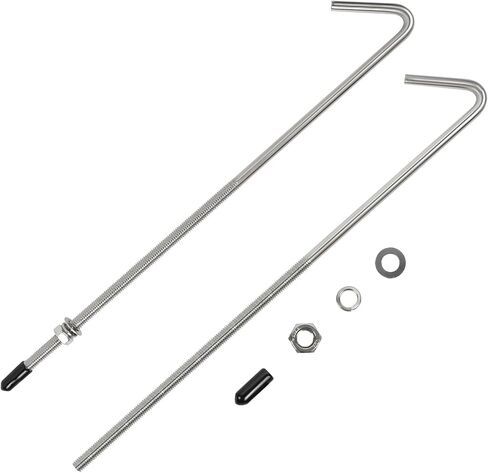 2pcs بطارية الصمود أسفل قوس ، 8 بوصة من الفولاذ المقاوم للصدأ j بطارية التمسك أسفل البراغي ، Universal j Bolt Battery Stand Down Down لدعم بطارية شاحنة السيارة سيارات الدفع الرباعي (8 بوصات) in Kuwait