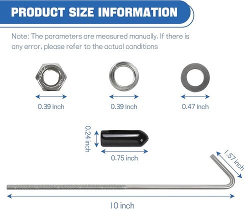 2pcs بطارية الصمود أسفل قوس ، 8 بوصة من الفولاذ المقاوم للصدأ j بطارية التمسك أسفل البراغي ، Universal j Bolt Battery Stand Down Down لدعم بطارية شاحنة السيارة سيارات الدفع الرباعي (8 بوصات) in Kuwait