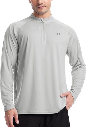 Roadbox Men's 1/4 Zip Pullover Long Sleeve, UPF 50+ UV Sun Protection Shirts, Swim Rash Guard Tops for Running Fishing in Kuwait
