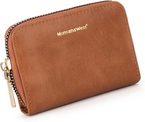 Montana West Rfid Card Holder For Women Compact Credit Card Case Small Card Wallet with Zipper For Female Ladies Lightweight & Easy to Carry in Saudi Arabia
