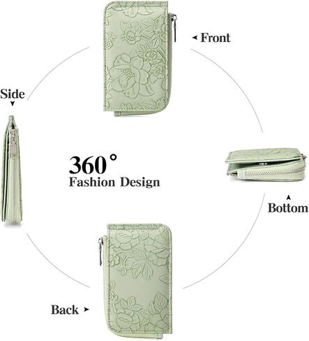 GAEKEAO Small Credit Card Holder Wallet for Women RFID Leather Slim Wristlet Keychain Wallets With Zipper Pocket in Saudi Arabia