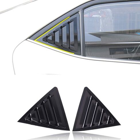 ABS Rear Side Window Louvers Air Vent Scoop Shades Cover Blinds Trim for Toyota Corolla Sedan 2013 2014 2015 2016 2017 2018（Bright Black） in Kuwait
