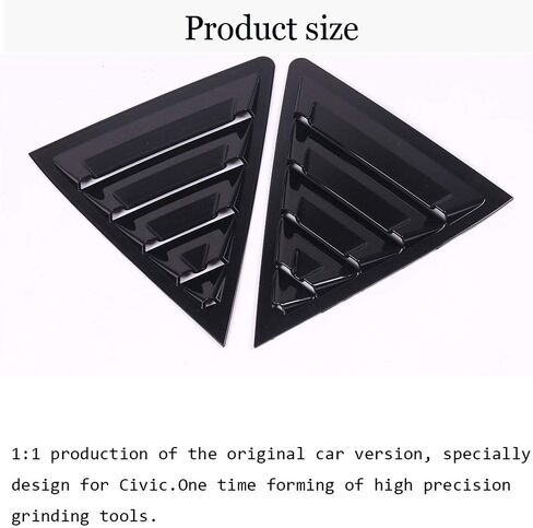 ABS Rear Side Window Louvers Air Vent Scoop Shades Cover Blinds Trim for Toyota Corolla Sedan 2013 2014 2015 2016 2017 2018（Bright Black） in Kuwait