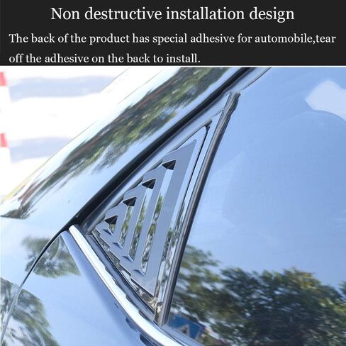 ABS Rear Side Window Louvers Air Vent Scoop Shades Cover Blinds Trim for Toyota Corolla Sedan 2013 2014 2015 2016 2017 2018（Bright Black） in Kuwait