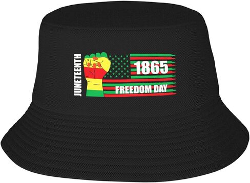 Juneteenth Day Freedom 1865 Bucket Hat Packable Sun Hat Travel Fisherman Cap for Men Women in Saudi Arabia