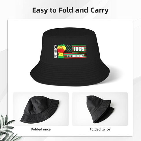 Juneteenth Day Freedom 1865 Bucket Hat Packable Sun Hat Travel Fisherman Cap for Men Women in Saudi Arabia
