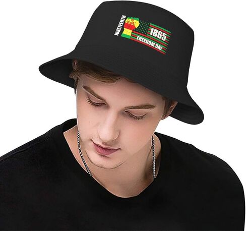 Juneteenth Day Freedom 1865 Bucket Hat Packable Sun Hat Travel Fisherman Cap for Men Women in Saudi Arabia