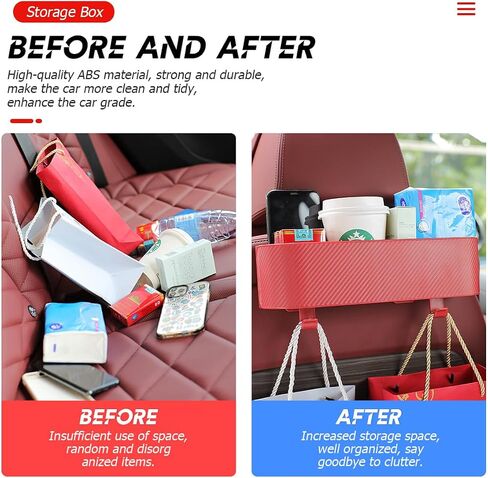 Belomi Car Headrest Backseaterger مع حامل كوب ، صندوق تخزين معلق مع السنانير ، شربات متعددة الوظائف ، صينية هاتف خفيفة للوجبات الخفيفة للأطفال ، وملحقات السفر للسيارات (أسود) in Kuwait