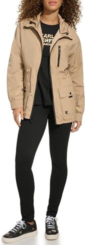 Karl Lagerfeld Paris Women's Soft Windbreaker Rain Wear Durable 3 Pocket Anorak in Saudi Arabia