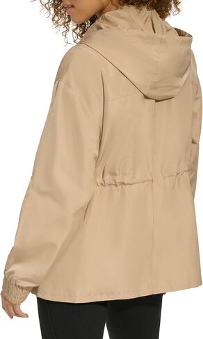 Karl Lagerfeld Paris Women's Soft Windbreaker Rain Wear Durable 3 Pocket Anorak in Saudi Arabia