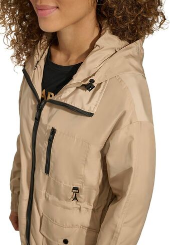 Karl Lagerfeld Paris Women's Soft Windbreaker Rain Wear Durable 3 Pocket Anorak in Saudi Arabia