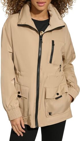 Karl Lagerfeld Paris Women's Soft Windbreaker Rain Wear Durable 3 Pocket Anorak in Saudi Arabia