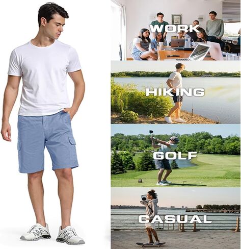 Men’s Twill Cargo Shorts Relaxed fit,Classic Hiking Shorts 6 Pockets Outdoor Workwear in Saudi Arabia