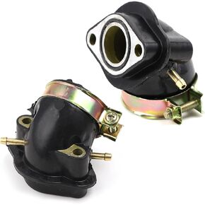 Minho 2Pcs GY6 150CC Carburetor Intake Manifold in Rubber Material Compliant with Euro II standards,Dual Intake Pipe