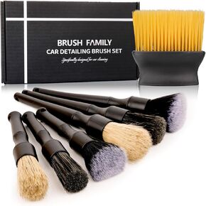 7PCS Car Detailing Brush Set, Ultra Soft Boars Hair Car Interior Detailing Brushes, Car Interior Detailing Kit for Cleaning Interior or Exterior, Car Accessories Interior Tools