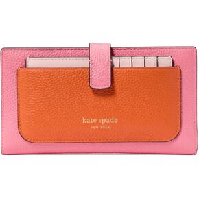Kate Spade New York Ava Colorblocked Leather 2 في 1 Bifold Wallet ، Ruby Citrus Multi