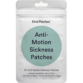 Anti-Motion Sickness Patches - Natural Relief for Motion Sickness - Ginger Root, Mint and Tangerine Peel - Easy Pre-Travel Use - 30 Count