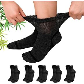 Artfasion Bamboo Viscose Diabetic Socks: 5 Pairs Non-Binding Wide Hospital Ankle Socks for Men Women Elderly Pregnant in Kuwait