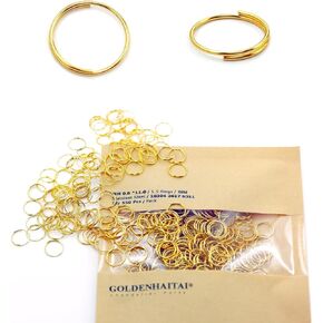 GOLDENHAITAI 550 قطعة من الفولاذ المقاوم للصدأ حلقات مقسمة موصلات ثريات كريستالية للستائر الكريستالية، صناعة المجوهرات والأفكار الحرفية (11 مم كروم)