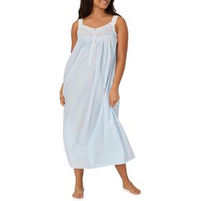 Eileen West Queen Anne's Lace 100% Cotton Gown with Heirloom Lace for Women, Machine Washable 50-Inch Length Ballet Nightgown