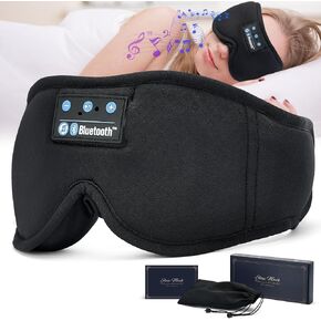 Bluetooth Sleep Mask - 3D Wireless Music Eye Mask, Breathable Fabric for Men & Women, Sleeping Headphones for Side Sleepers, Ideal for Sleep, Travel, Naps, Meditation, with Adjustable Fit & Comfort
