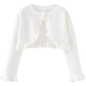 Yanmucy Toddler Little Girls Cardigan Cardigan Long Sleeve Cotton Sweater Toddler Kids Button Lightweight Cont Up لمدة 1-8 سنوات