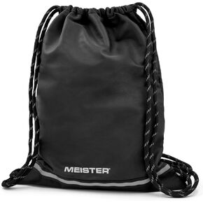 Meister XL Drawstring Backpack String Bag - Waterproof Gym Sackpack - Black/Reflective