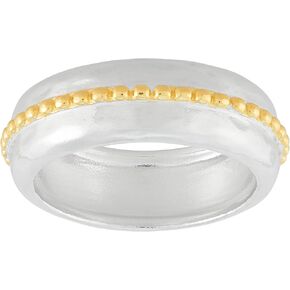 Silpada 'Two Stories' Sterling Silver with 18K Yellow Gold Plating Band Ring