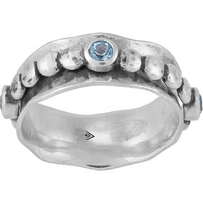 Silpada 'Inner Voices' Sterling Silver Swiss Blue Topaz Fidget Spinner Ring