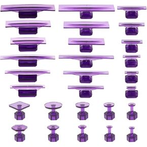 Dent Puller Tabs, 28Pcs Car Body Dent Removal Pulling Tabs,Paintless Dent Repair Tool, Ice Suction Cup Glue Tabs for Automobile Dent Repair Hail Damage Removal Tools (Purple)