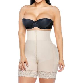 YIANNA Shapewear for Women Tummy Control Strapless Fajas Colombianas Body Shaper Butt Lifter with Zipper Crotch