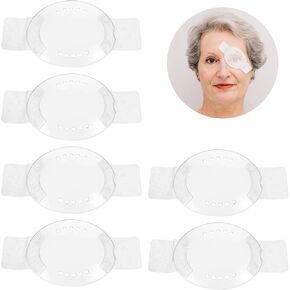 6pcs Plastic Eye Patches with with Small Hole Patch Eye Shield After Cataract Clear Eye Patch Eye Shield Surgery Eye Shields After Lasik,Eye Shields for After Surgery
