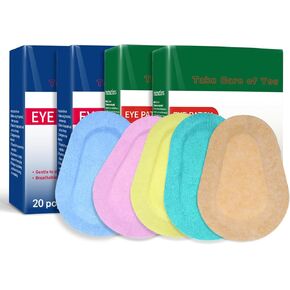 بقع العين اللاصقة للبالغين 80pcs/4boxes ملونة قابلية للآفات النسيج لضمادات لاصقة للمراهقين مع amblyopia الكسول