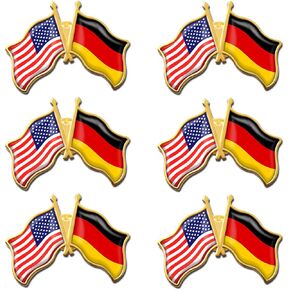 6/12/50/100 Pack -American German Friendship Flag Pins Bulk -1.4" Metal US USA Deutschland Germany Lapel Pins Badge Button Souvenir
