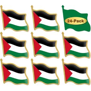 12/24/50/100Pcs Palestine Flag Lapel Pins Bulk - Metal Palestinian National Lapel Pin