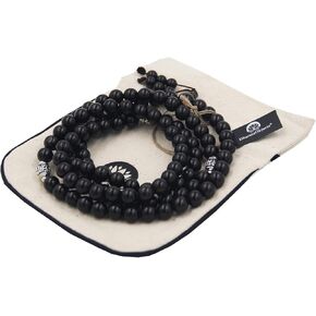 DharmaObjects التبت التأمل 108 الخرز خشب الأبنوس Mala للتعاطف (خشب الأبنوس)