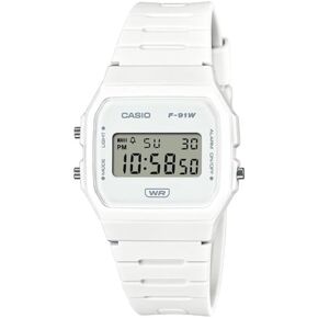 Casio F-91WB Series | Men’s Digital Watch | Turquoise | Bio-Based Resin Band | LED Backlight | Stopwatch | Daily Alarm | Auto Calendar | 12/24 Hour Format | Water Resistant